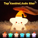 Mini Luminária Abajur Estrela Fofo Led Silicone Touch Recarregável