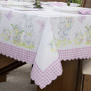 🐰 Toalha de Mesa Páscoa e Encantos – 1,50x1,50m | Para Mesas de até 4 Cadeiras | Decoração de Cozinha ou Sala