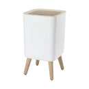 Lixeira Com Pés de Madeira Moderna Com Tampa de Pressão Para Sala Banheiro Cozinha Escritório 7L/10L