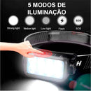 Nova Lanterna de Cabeça Recarregável A prova dagua Com 8 LEDs 3030 E Sensor Inteligente