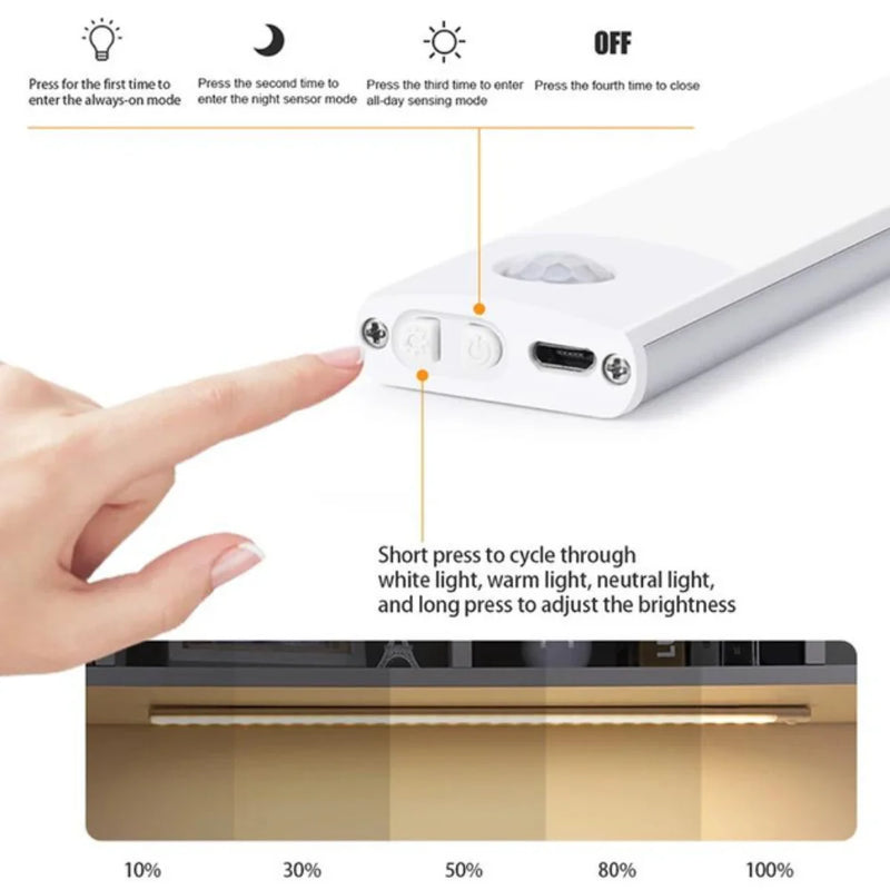 Automatic Smart Light with LED Self-adhesive Rechargeable; Intelligent Light L1803 with Motion Sensor 40 cm