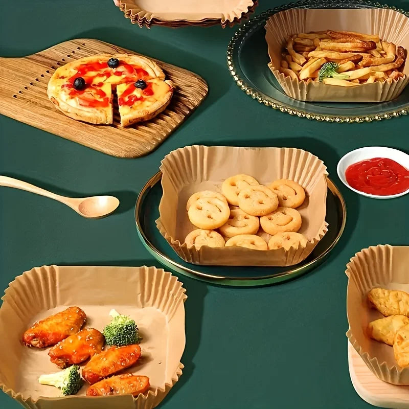 Airfryer Shape 200 PCs Disposable Round And Square Nonstick For Baking Paper Deep Fryer Baking Protector