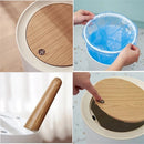 Lixeira Com Pés de Madeira Moderna Com Tampa de Pressão Para Sala Banheiro Cozinha Escritório 7L/10L