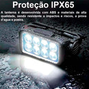 Nova Lanterna de Cabeça Recarregável A prova dagua Com 8 LEDs 3030 E Sensor Inteligente