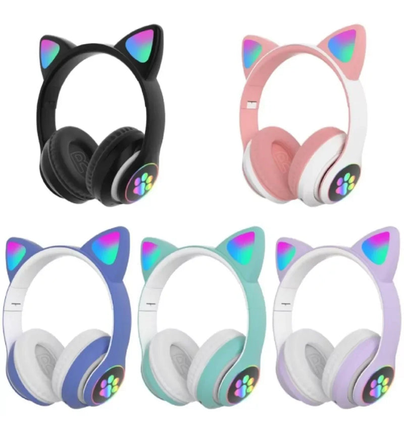 Fone orelha de gatinho com Led Headphone com bluetooth 5.0