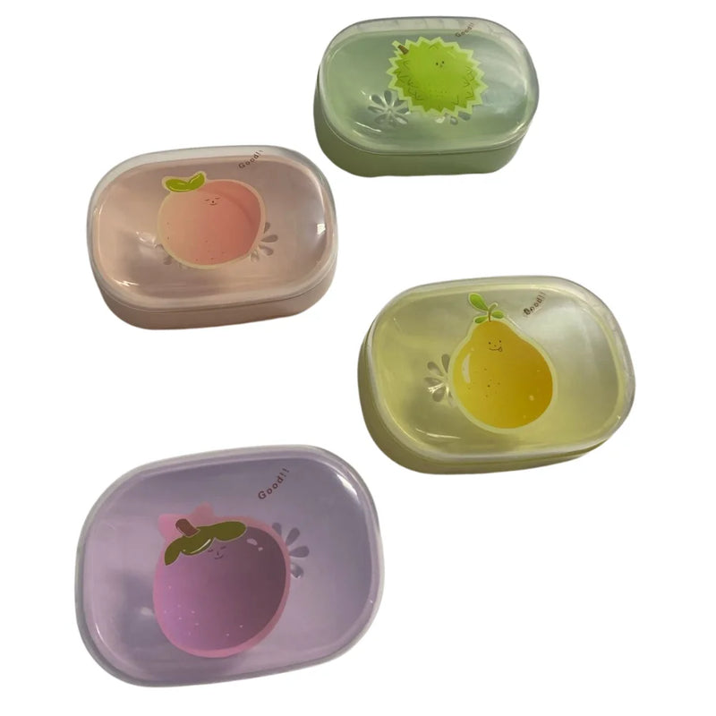 Plastic Colorful Portable Soap Box With Lid and Drill; For Bathroom