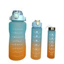 3 Motivational Squeeze Water Bottle Kit With Adhesive And Belt Sports Water Bottle.