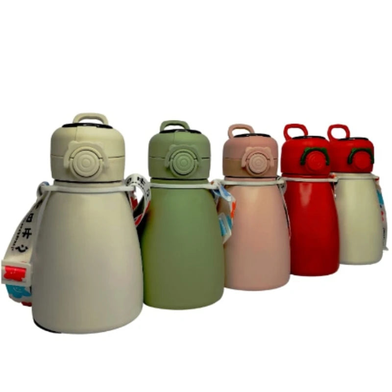 Garrafa Térmica Infantil Inox de água, Inteligente com Adesivos 550ML