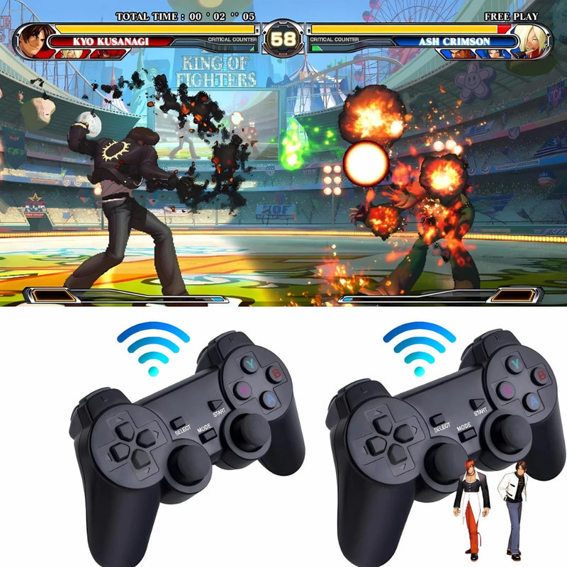 Video Game 4K HD 15 mil jogos Console, +2 Controles X6 Controlador Sem Fio, Mini Game Box, AV, Saída HD