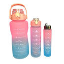 3 Motivational Squeeze Water Bottle Kit With Adhesive And Belt Sports Water Bottle.