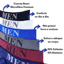 Kit with 4 Microfiber Seamless Men's Boxer Briefs