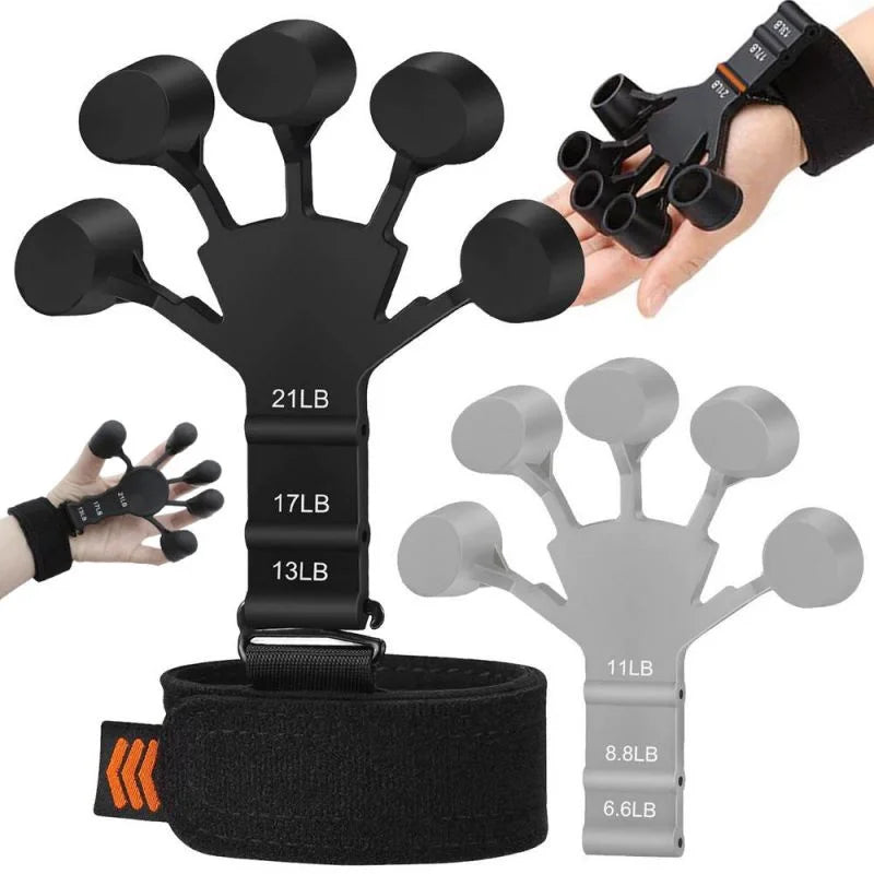 2 PCs 3 Level Guitar Finger Exerciser Stronger Silicone Physioterapy Pianista