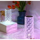 Luminária De Mesa Cristal Diamante Controle De Toque Cabeceira Mudança De Cor Criativo LED