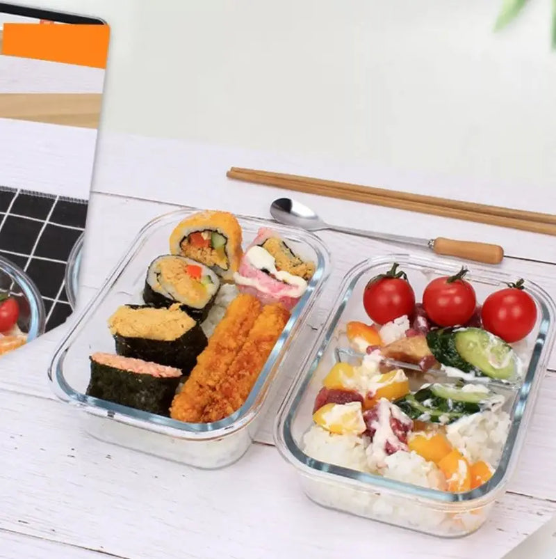 Kit up to 3 Heat Resistant Glass Lunchbox 400 ml Rectangular Sealant Pot Sealling Fit