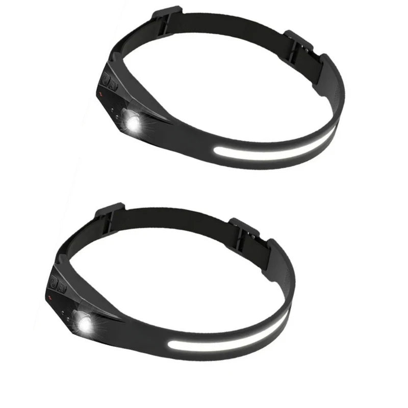 Farol Lanterna de cabeça Potente Recarregável USB Led, Corpo Com sensor de aproximação