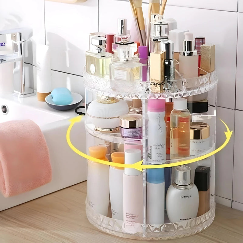 Organizador De Maquiagem Perfume Cosmético Acrilico 360º Organizador De Maquiagem Giratório Diamante