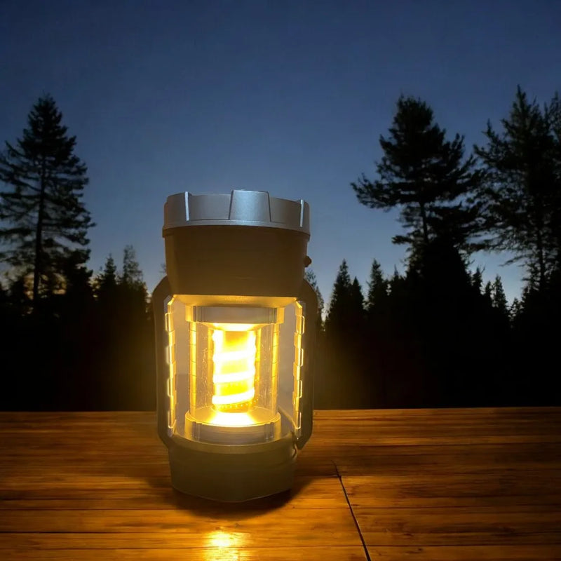 Lanterna Lamparina Luminaria 3 Funçoes Camping Carregador Solar USB Acampamento Trilha Potente