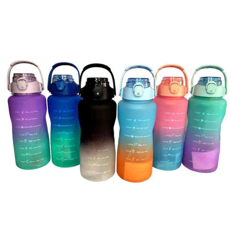 3 Motivational Squeeze Water Bottle Kit With Adhesive And Belt Sports Water Bottle.