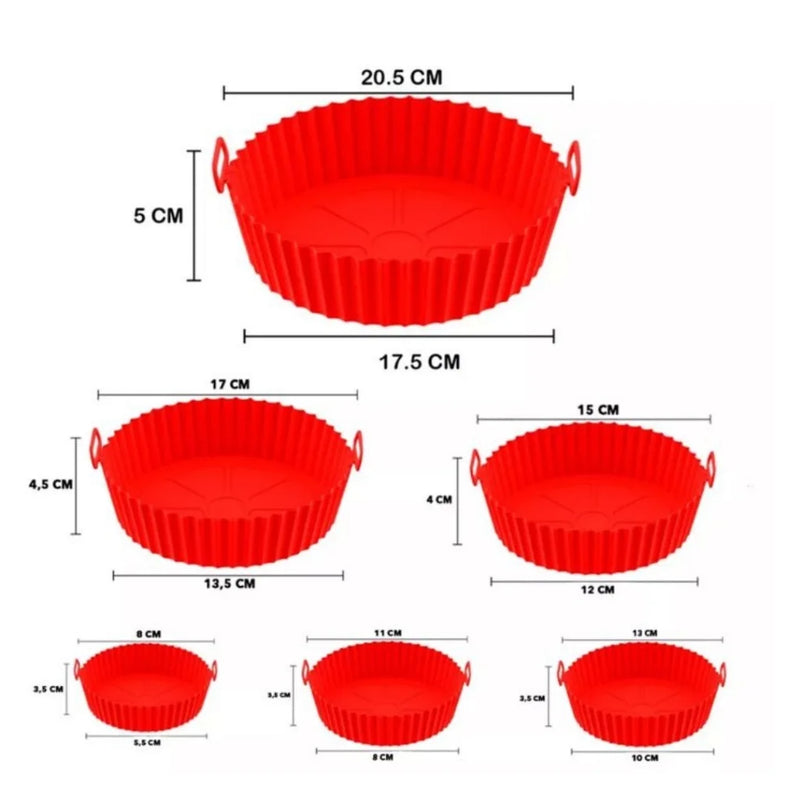 Kit com 6 Capas Protetoras de Silicone para AirFryer e Forno Fritadeira Elétrica