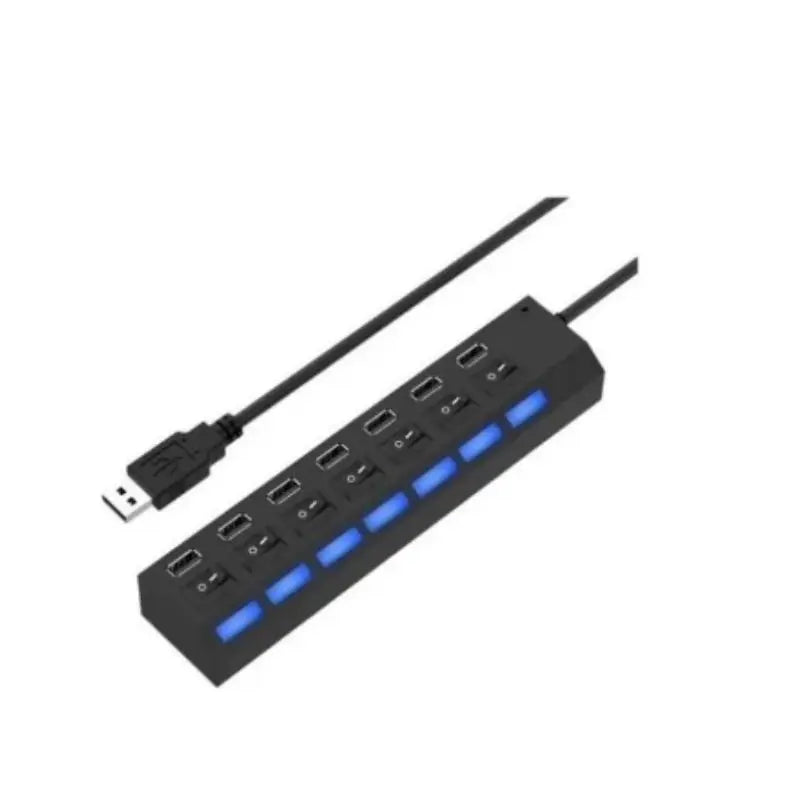 ✨ Hub USB 7 Portas 2.0 – Ultra Rápido com LED | Expansor Multiportas para PC e Notebook ✨