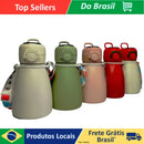 Garrafa Térmica Infantil Inox de água, Inteligente com Adesivos 550ML
