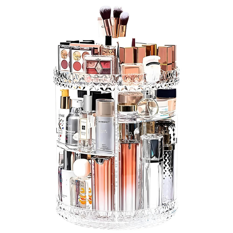 Organizador De Maquiagem Perfume Cosmético Acrilico 360º Organizador De Maquiagem Giratório Diamante