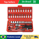 Tool Kit 46 Pieces Reversible Ratchet Wrench With Case Socket Game For Maintenance And Repair