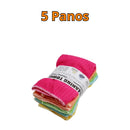 Kit com 5 Pano Mágico Microfibra Limpa Facil 30x30 Multiuso Ultra Soft Sem Fiapos