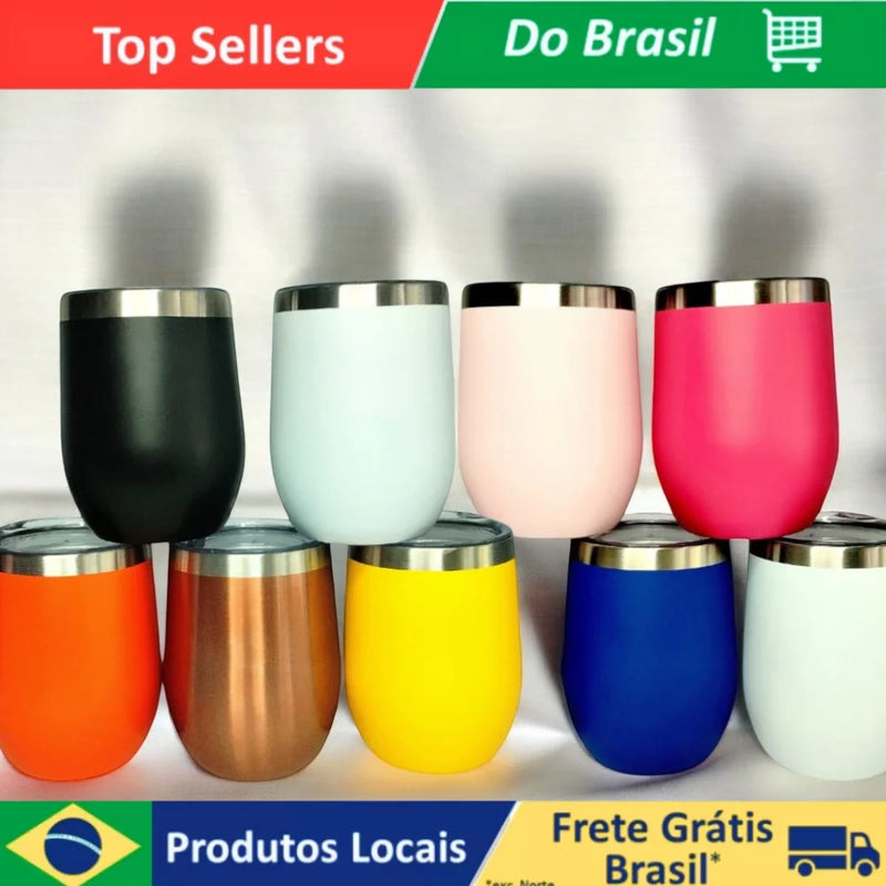 350 mL Stainless Color Thermal Cuia Cup With Matte Acrylic Lid