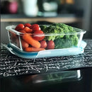 Kit up to 3 Heat Resistant Glass Lunchbox 400 ml Rectangular Sealant Pot Sealling Fit