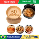 Forma De Airfryer Descartável Redondo E Quadrado Antiaderente Para Cozimento Papel Fritadeira Cozimento Protetor Forro Tapete 50