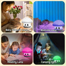 Mini Luminária Abajur Cogumelo Fofo Led Silicone Touch Recarregável