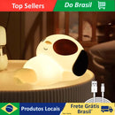 Mini Luminária Abajur Cachorro Fofo Led Silicone Touch Recarregável