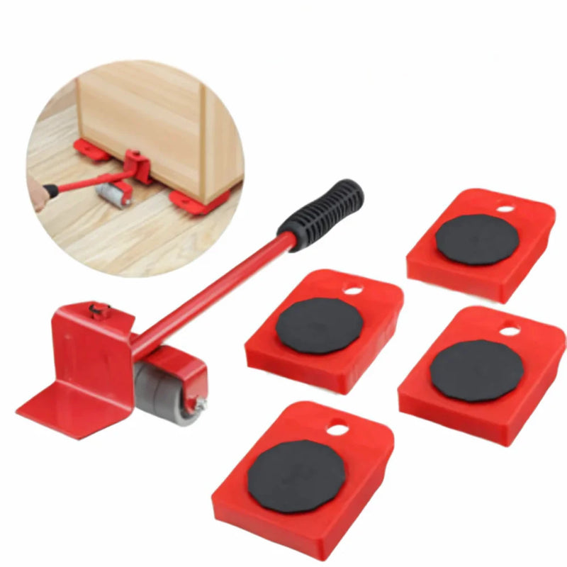 Até 2 Suportes com 5 Peças Movedor Rodinhas para Levantar e Mover Móveis Easy Lift