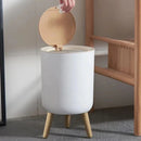 Lixeira Com Pés de Madeira Moderna Com Tampa de Pressão Para Sala Banheiro Cozinha Escritório 7L/10L