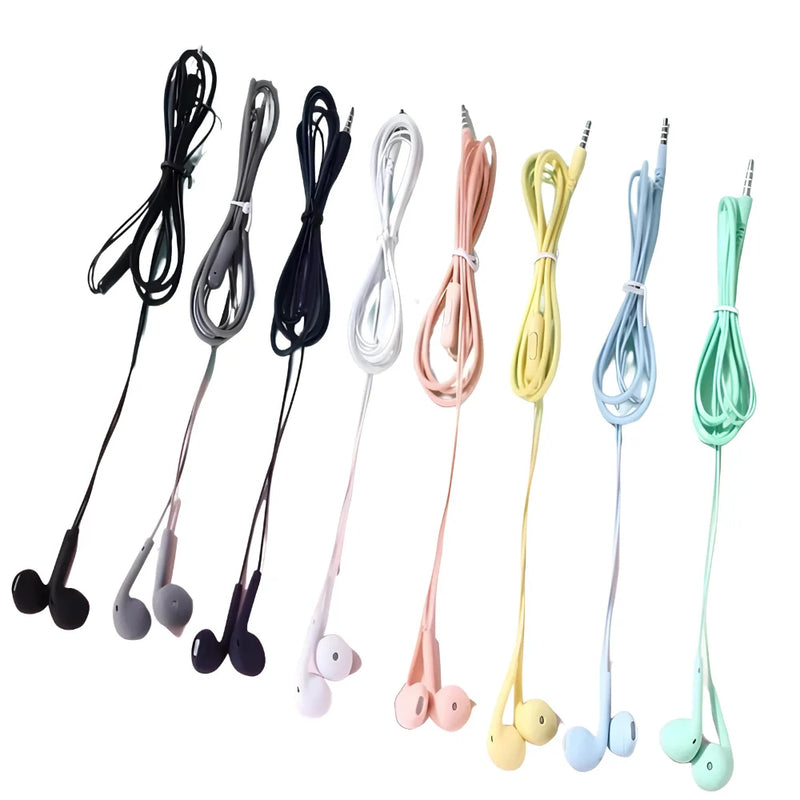 Kit Fones De Ouvido Com Fio E Microfone Macaron Sortidos