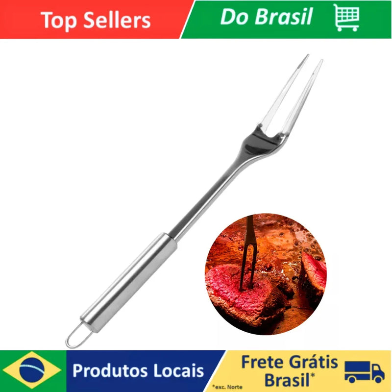 Kit até 3 Garfo Trinchante Churrasco INOX Acessorio e Utensilio de Cozinha