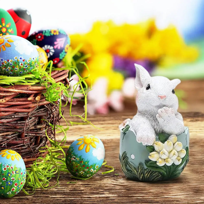 🐰🌸 Decoração de Páscoa Coelhinho em Resina – Enfeite de Mesa de Primavera | Ornamento Fofo