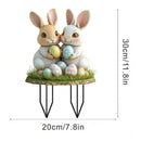 Estacas Decorativas de Jardim – Temática de Páscoa | Placas de Coelhinho e Ovos em Acrílico 2D para Quintal e Varanda
