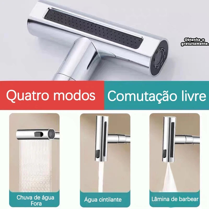 360 rotary kitchen faucet cascade 3 function high pressure nozzle for wall