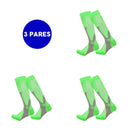 Kit com 3 Pares de Meias de Compressão Profissional – Estimula Corrida, Ciclismo, Performance em Provas e Alívio de Varizes