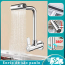 360 rotary kitchen faucet cascade 3 function high pressure nozzle for wall
