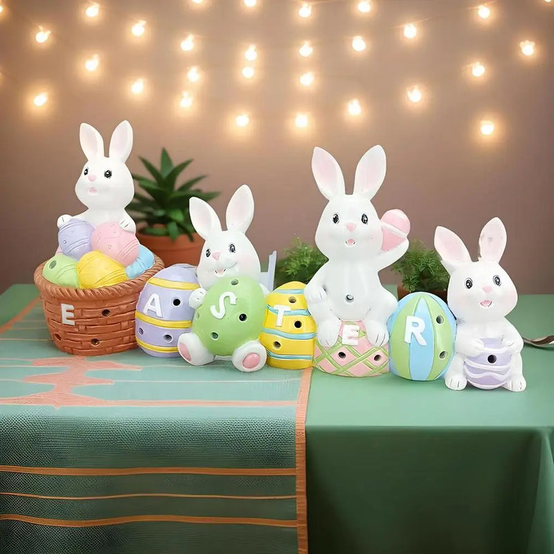 🐰✨ Estatueta LED Coelhinho com Ovo de Páscoa – Decorativo, Educativo e Iluminado | Presente Criativo, Topo de Bolo, Enfeite para Festa e Casa