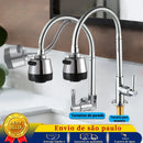 Flexible Stainless Steel Sink Faucet Easy Installation, 1/4 Turn Function