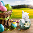 🐰🌸 Decoração de Páscoa Coelhinho em Resina – Enfeite de Mesa de Primavera | Ornamento Fofo