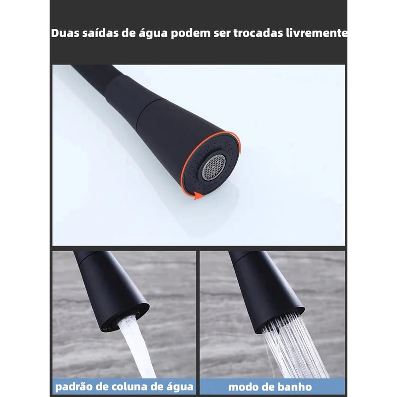Versatile Black Wall Mounted Faucet with Flexible Double Jet Cone