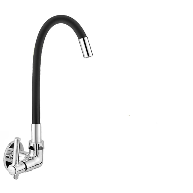 Versatile Black Wall Mounted Faucet with Flexible Double Jet Cone