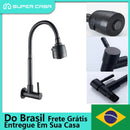 Flexible Stainless Steel Sink Faucet Easy Installation, 1/4 Turn Function