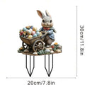 Estacas Decorativas de Jardim – Temática de Páscoa | Placas de Coelhinho e Ovos em Acrílico 2D para Quintal e Varanda